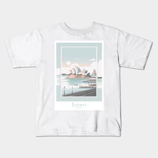 Vintage Retro Minimal Sydney Opera House Pastel Art Kids T-Shirt